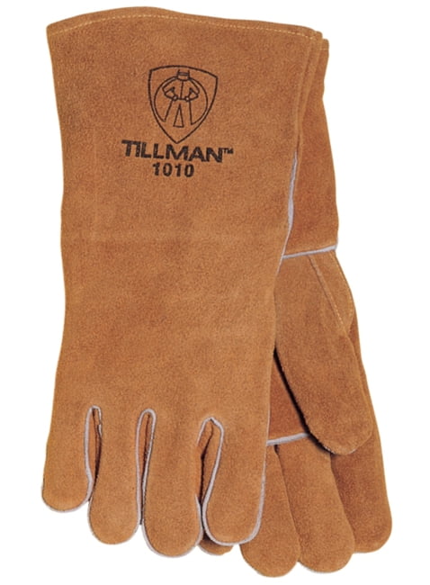 Cowhide Welder Gloves, 14" Length, Cotton Lined