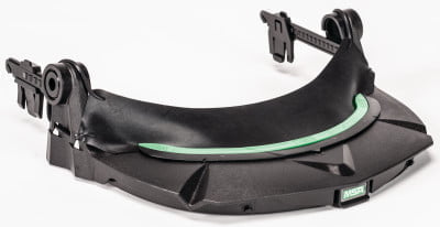 V-Gard MSA Visor Frames, Black/Green Stripe, V-Gard Slotted Caps, 6 1/2 x 2.56