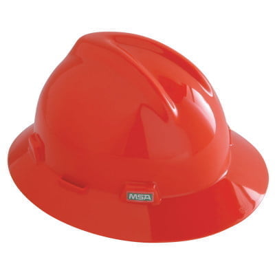 V-Gard Protective Hats, Fas-Trac Ratchet, Slotted Cap, Orange