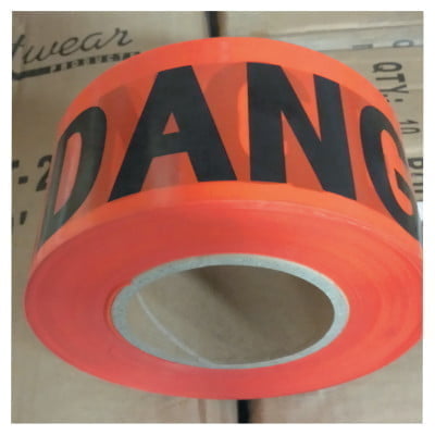 Economy Barrier Tape, 3 in x 1,000 ft, Red, Danger