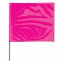 Stake Flags, 4 in x 5 in, 36 in Height, PVC; Steel Wire, Pink Glo - Qty. 100