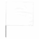 Stake Flags, 4 in x 5 in, 30 in Height, White - Qty. 100