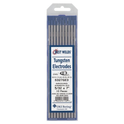 E3 Tungsten Electrodes, 5/32 in Dia., 3 in Long