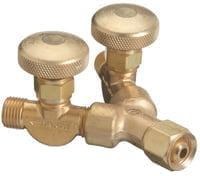 Valved "Y" Connections, 200 PSIG, Brass, Female/Male, RH, 9/16 in - 18