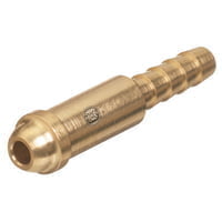 Inert Arc Nipples, 200 PSIG, Brass, 2 7/32 in, 3/16 in Hose ID